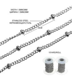 XINYAO 10yardslot 152mm Width Metal Stainless Steel Link Chains With 23mm Flat Beads for Necklace Bracelets Makings F59732274535