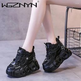 Casual Shoes Autumn Women Chunky Sneakers Breathable Mesh 10CM Wedge Heels Platform Footwear Chaussures Femme Sport Dad 2024