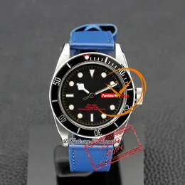 M79230 A21J Automatic Mens Watch 41mm Steel Case Black Dial White Red Markers Dark Blue Leather Strap Sports Watches Reloj Hombre Montre Hommes Puretime PTTD b2