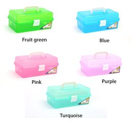Storage box Clear Plastic Multipurpose Portable Toolbox Handled Organizer Box Art Craft Supplies Cosmetics9634759