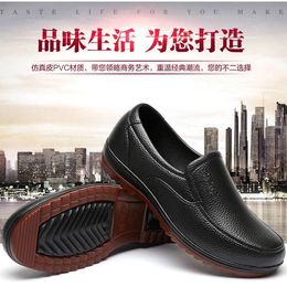 Plastic rain shoes with beef soles men's low top short tube non-slip kitchen chef work shoes Fishing site waterproof shoes