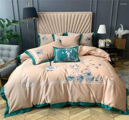 Bedding Sets Luxury Embroidery Bed Set 80 Egyptian Cotton High Density Duvet Cover Sheet Spread Flat Pillowcases
