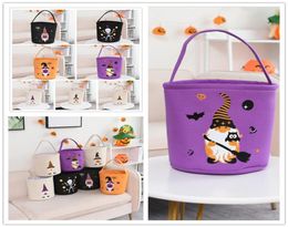 Party Halloween Pumpkin Bucket Cartoon Ghost Witch Handbag Polyester Candy Basket Festival Gift Spiders Bag9800972