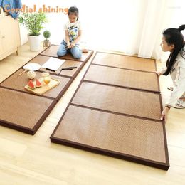 Carpets Cordial Shining Folding Mat Thick Japanese Tatami Rattan Sleeping Pad Summer Student Child Kindergarten Nap Floor Bedroom