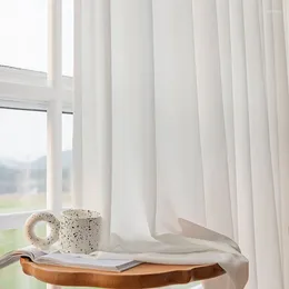 Curtain Thick Dense Soft Tulle Silk Like Cream White Sheer Curtains For Living Room Bedroom Window Voiles S Folds Waves Kitchen Drapes