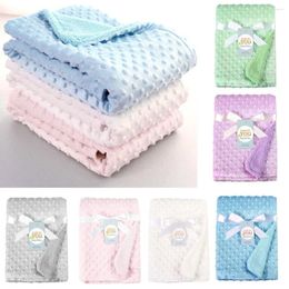 Blankets Baby Blanket Solid Color Theremal Soft Fleece Double Layer Super Kids Swaddle Quilt Born Bath Towel