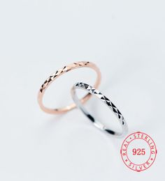 High Quality Genuine 925 Sterling Silver thin ring Gypsophila simple female stamped s925 Jewellery Gift to Girls China Whole lat9235676