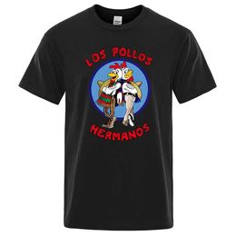 Men's T-Shirts Fashion Men T-Shirts 2022 Summer Los Pollos Hermanos Tops Male Chicken Brothers Short Slve T Funny Hipster Hot Sale Tops T240510