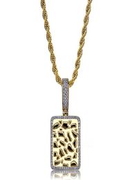 mens necklace hip hop jewelry copper with Zircon iced out chains Vintage High grade new Square Pendant necklace fashion jewelry wh4913613