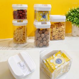 Storage Bottles Round/Square Nut Bean Box Transparent Hasp Boxes Kitchen Sealed Jar Pantry Food Container Cereal Grain Organizer