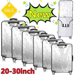 2030inch Luggage Cover Transparent Protector Waterproof Thickened Suitcase PVC Rolling for Traveling 240429