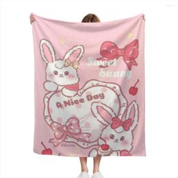 Blankets Cute Cartoon Light Blanket Flannel Family Living Room Plush Sleeping Outdoor Travel Camping Bed Sheet