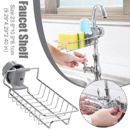 Kitchen Storage Space Stainless Steel Sink Soap Faucet Holder Basket Large Accessores Bathroom Capacity Adjustable Shelf V6P1