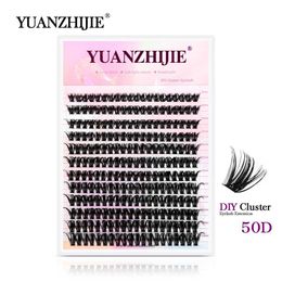 False Eyelashes YUANZHIJIE 12Lines professional DIY Clusters eyelash extension C D curly personal transplant false eyelashes Cilia at home Q240510