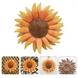 Storage Bottles Sun Flower Wall Hanging Flowers Decoration Ornament Pendant Outdoor Sunflower Scene Iron Delicate