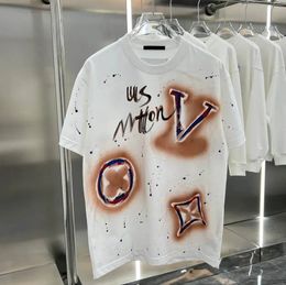 Men's T-shirt designer clothing T-shirt lu printed letters graffiti graphics T-shirt strapless shirt oversized fit breathable.