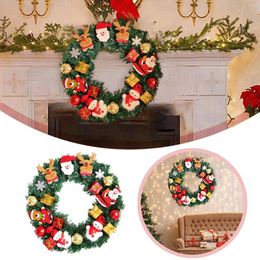 Decorative Flowers 2024 Christmas Wreath Front Door Decoration Cottage And Farmhouse Wreaths Decor For Home Party Wall Indoor