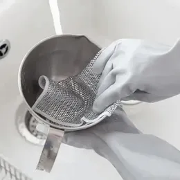 Baking Tools 10pcs Thickened Steel Wire Cleaning Cloth Non-Scratch Double-layer Iron Microfiber Mesh Dishrag Washdishing Cloths Clean