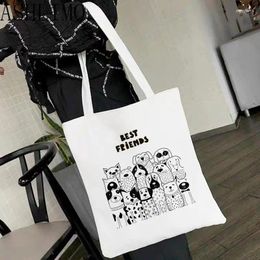 Shopping Bags Cut Animal Pattern Printing Tote Aesthetics Bag Women Handbag Large Capacity And Elegant Canvas Casual Shoulder