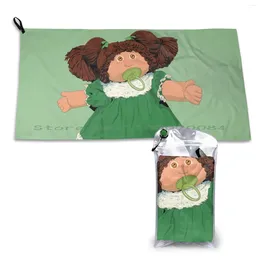 Towel Patch Kids Doll Brown Hair Quick Dry Gym Sports Bath Portable Dolls Vintage Toys