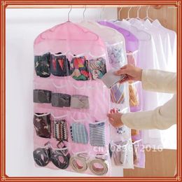 Storage Boxes Portable 16 Grid Multi-role Hanging Bag Socks Bra Underwear Rack Hanger Organiser Box Wall-Mount
