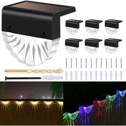 LED Solar Energy RGB Seven Colour Warm White Staircase Outdoor Garden Courtyard Decoration Step Fence Wall Light