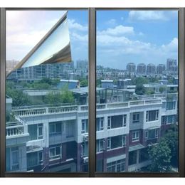 Window Stickers One Way Solar Mirror Decorative Film Privacy Self-adhesive Glass Sticker Tint Reflective Home Office Building Decor