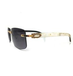 Signature Brand Designer Sunglasses Men Glasses Wood Frames White Black Buffalo Horn Sunglass Buffs Wooden Eyewear9132205