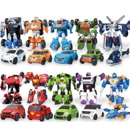 Korea Anime Brothers Transformation Robot Toys Cartoon Deformation Car Aeroplane Action Figures Vehicle Children Boy Gifts 240512