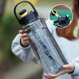 Water Bottles 1.5L/2L/3L Sports Bottle Leakproof Large Capacity Clear Drink With Time Marker Lightweight Travel Kettle