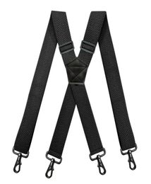 Mens Heavy Duty Work Suspenders 38cm Wide XShape with 4 Swivel Snap Hooks Adjustable Elastic Biker Snowboard Trouser Braces7696284