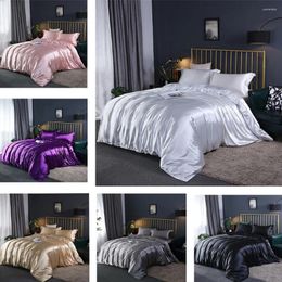 Bedding Sets Upgraded Satin Silk Set Luxury Quilt Duvet Cover And Pillowcase Bed Sheet Single Double Bedclothe Silky