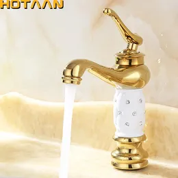 Bathroom Sink Faucets Luxuy Arrival Gold Basin Faucet Finish Brass Mixer Tap With Ceramic Torneiras Para Banheiro 5016