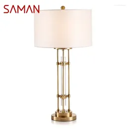 Table Lamps SAMAN White Lamp Contemporary LED Decorative Desk Lighting For Home Living Room