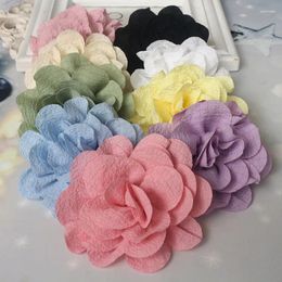 Decorative Flowers 10Pcs 9CM Handmade Cloth Fabric Sillk Flower Blossom For Brooch Headwear Dress Hats Necklace Slippers Decoration