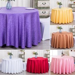 Table Cloth El Round Tablecloth Party Jacquard Cover Polyeater Banquet Wedding Overlays Home Decoration Top Grade