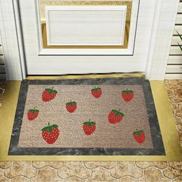 Carpets Cartoon Strawberry Home Decoration Carpet Funny Welcome Doormat Outdoor Entrance Rug Room Non-Slip Bathroom Mat 40x60x0.7cm