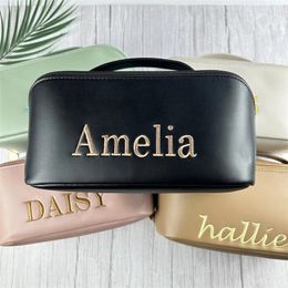 Party Supplies Personalized Embroidered Name Make Up Bag Custom Bridal Shower Proposal Travel PU Cosmetic Christmas Birthday Gifts For Her