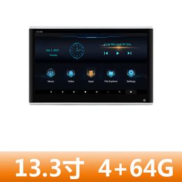13.3-Inch Car Android External Headrest Monitor Rear Entertainment System TV Can Be Wireless Projection Screen 4 64G