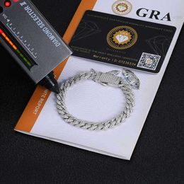 Pass Diamond Tester 8mm Cuban Bracelet Vvs Moissanite Chain Silver Women Luxury 925 Sterling for Men