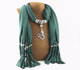 KMVEXO 2017 New Arrival Charms Bohemian Vintage Mermaid Pendant Necklaces Scarf Statement Jewellery Scarves Necklace Women Bijoux8856632