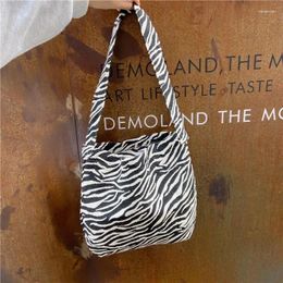 Shoulder Bags Girls Female Casual Tote Eco Shopping Handbags Black White Striped Women Large Bag Fashion Canvas Ladies Underarm