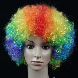 Short Curly Afro Wigs for Men Women Multiple Colors Full Synthetic Hair Wig America African Natural Wigs Cosplay Hair Dropshipping
