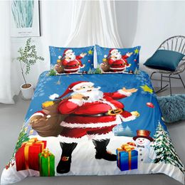 Bedding Sets 3D Duvet Cover Set Comforter Cases Pillow Covers Full Twin Double Single Size Father Christmas Custom Bed Linens