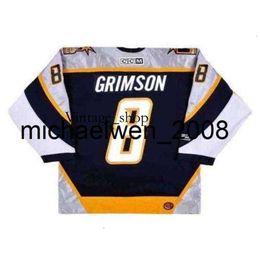 Vin Weng Mens Women Youth Custom STU GRIMSON 2001 CCM Turn Back Hockey Jersey Goalie cut Top-quality Any Name Any Number