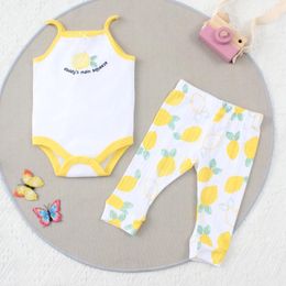 Clothing Sets 2PCS Spring/Summer Infant And Toddler Set Cute Cartoon Pattern Hanging Strap Bodysuit For Boys Girls Sleeveless Jumpsuit