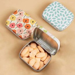 Storage Bottles Mini Flower Tin Trinket Jewellery Organiser Box Lids Decorative Small Metal With Boxes Hinged Containers Portable P3W2