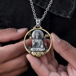 Pendant Necklaces Vintage Buddha Twelve Chinese Zodiac Year Manjusri Bodhisattva Guanyin Men's And Women's Jewelry Necklace