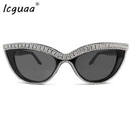 Cat Eye Luxury Sunglasses women UV400 Mens Diamond Sun Glasses Crystal Ladies Girls Sunglass Bling Shades de sol 2205243248563