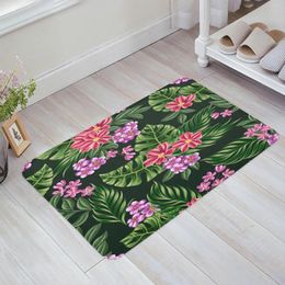 Carpets Tropical Jungle Flower Plant Kitchen Floor Mat Living Room Decor Carpet Home Hallway Entrance Doormat Balcony Door Anti Slip Rug